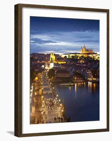 St Vitus Cathedral, Charles Bridge, River Vltava, UNESCO World Heritage Site, Prague Czech Republic-Gavin Hellier-Framed Photographic Print