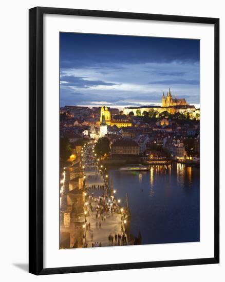 St Vitus Cathedral, Charles Bridge, River Vltava, UNESCO World Heritage Site, Prague Czech Republic-Gavin Hellier-Framed Photographic Print