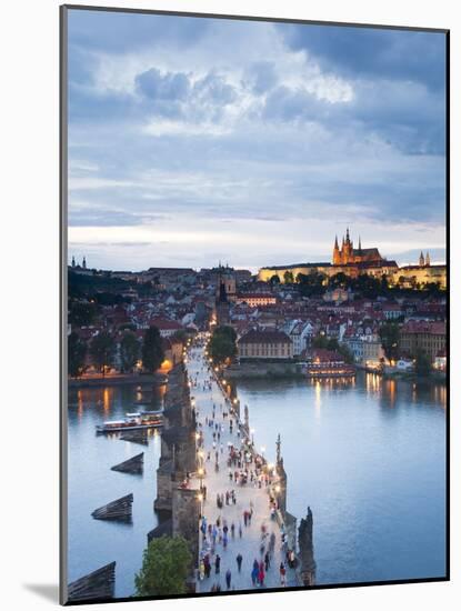 St Vitus Cathedral, Charles Bridge, River Vltava, UNESCO World Heritage Site, Prague Czech Republic-Gavin Hellier-Mounted Photographic Print