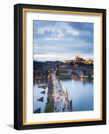 St Vitus Cathedral, Charles Bridge, River Vltava, UNESCO World Heritage Site, Prague Czech Republic-Gavin Hellier-Framed Photographic Print