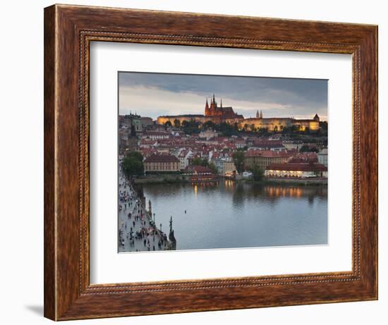 St Vitus Cathedral, Charles Bridge, River Vltava, UNESCO World Heritage Site, Prague Czech Republic-Gavin Hellier-Framed Photographic Print