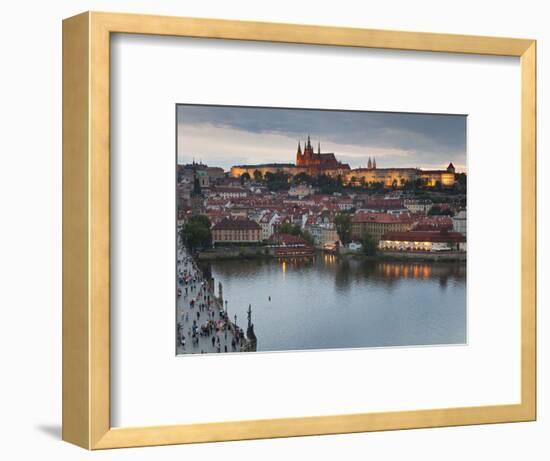 St Vitus Cathedral, Charles Bridge, River Vltava, UNESCO World Heritage Site, Prague Czech Republic-Gavin Hellier-Framed Photographic Print