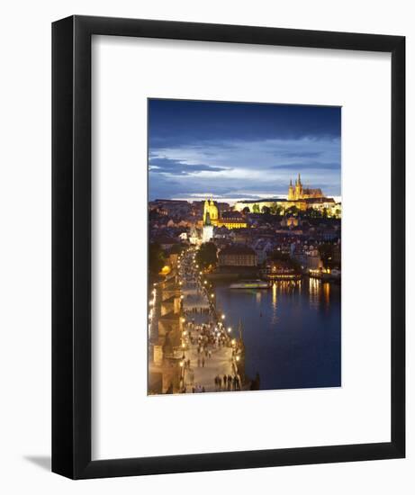 St Vitus Cathedral, Charles Bridge, River Vltava, UNESCO World Heritage Site, Prague Czech Republic-Gavin Hellier-Framed Photographic Print