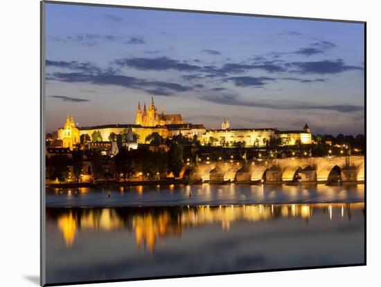 St Vitus Cathedral, Charles Bridge, UNESCO World Heritage Site, Prague, Czech Republic-Gavin Hellier-Mounted Photographic Print