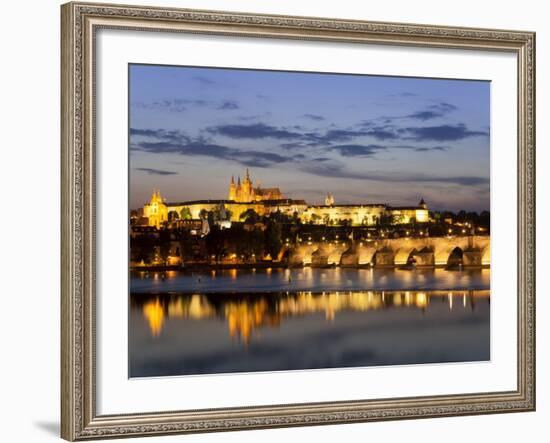 St Vitus Cathedral, Charles Bridge, UNESCO World Heritage Site, Prague, Czech Republic-Gavin Hellier-Framed Photographic Print