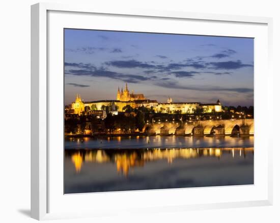 St Vitus Cathedral, Charles Bridge, UNESCO World Heritage Site, Prague, Czech Republic-Gavin Hellier-Framed Photographic Print