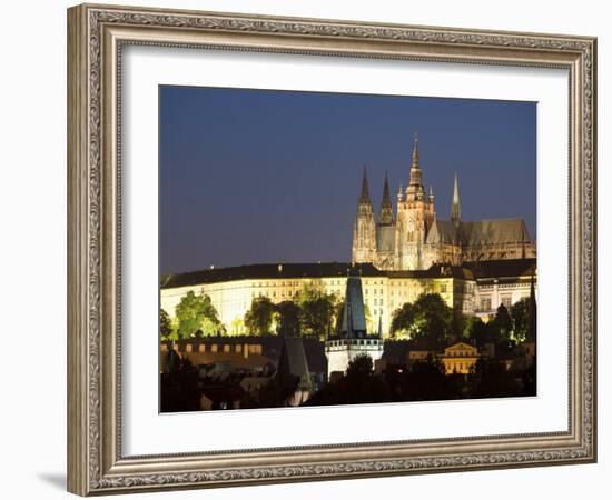 St. Vitus's Cathedral, Royal Palace and Castle in the Evening, Prague, Czech Republic-Martin Child-Framed Photographic Print