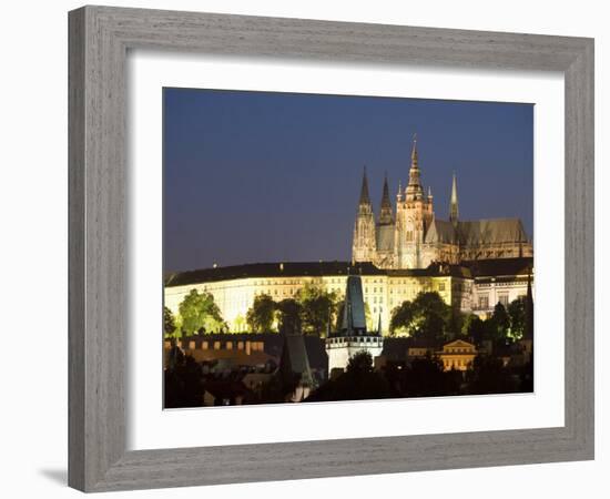 St. Vitus's Cathedral, Royal Palace and Castle in the Evening, Prague, Czech Republic-Martin Child-Framed Photographic Print