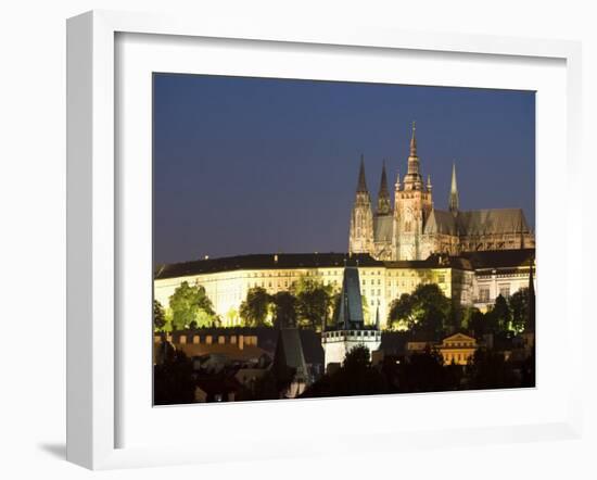 St. Vitus's Cathedral, Royal Palace and Castle in the Evening, Prague, Czech Republic-Martin Child-Framed Photographic Print