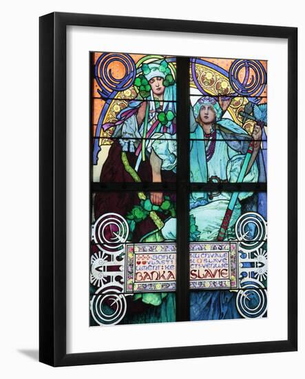 St Vitus's Cathedral, Stained Glass of St Cyril and Methodius, Alfons Mucha, Prague, Czech Republic-Godong-Framed Photographic Print