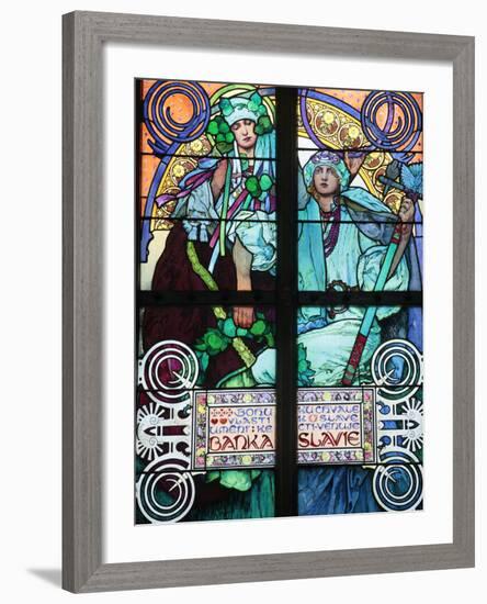 St Vitus's Cathedral, Stained Glass of St Cyril and Methodius, Alfons Mucha, Prague, Czech Republic-Godong-Framed Photographic Print