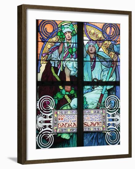 St Vitus's Cathedral, Stained Glass of St Cyril and Methodius, Alfons Mucha, Prague, Czech Republic-Godong-Framed Photographic Print