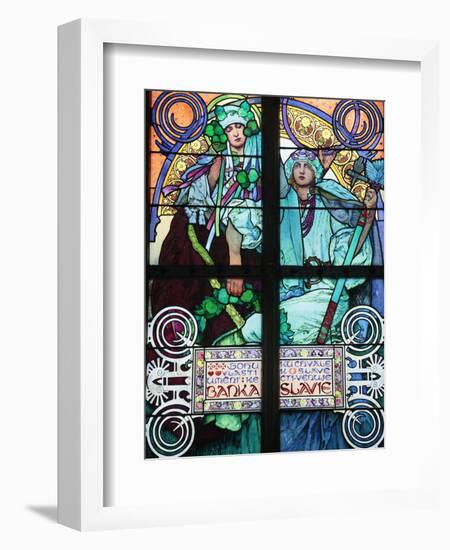 St Vitus's Cathedral, Stained Glass of St Cyril and Methodius, Alfons Mucha, Prague, Czech Republic-Godong-Framed Photographic Print