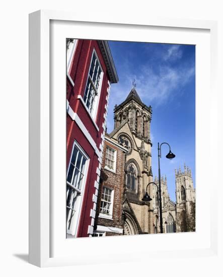 St Wilfrids Catholic Church and York Minster, York, Yorkshire, England-Mark Sunderland-Framed Photographic Print