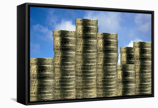 Stable Economy, Conceptual Image-Victor De Schwanberg-Framed Premier Image Canvas