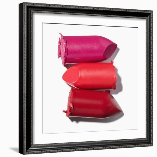 Stack of broken lipstick-Jack Miskell-Framed Photographic Print