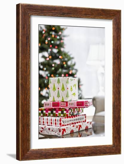 Stack of Christmas Gifts-null-Framed Giclee Print