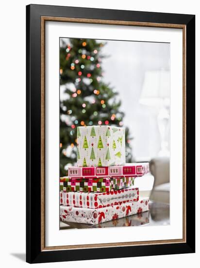 Stack of Christmas Gifts-null-Framed Giclee Print