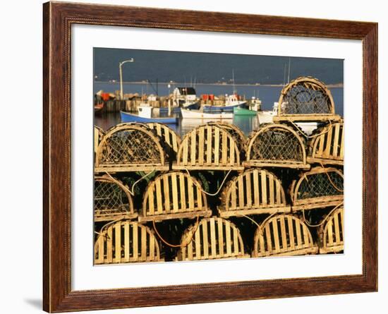 Stack of Lobster Traps at Neil's Harbor, Cape Breton, Nova Scotia, Canada-Walter Bibikow-Framed Photographic Print