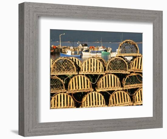 Stack of Lobster Traps at Neil's Harbor, Cape Breton, Nova Scotia, Canada-Walter Bibikow-Framed Photographic Print