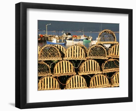 Stack of Lobster Traps at Neil's Harbor, Cape Breton, Nova Scotia, Canada-Walter Bibikow-Framed Photographic Print