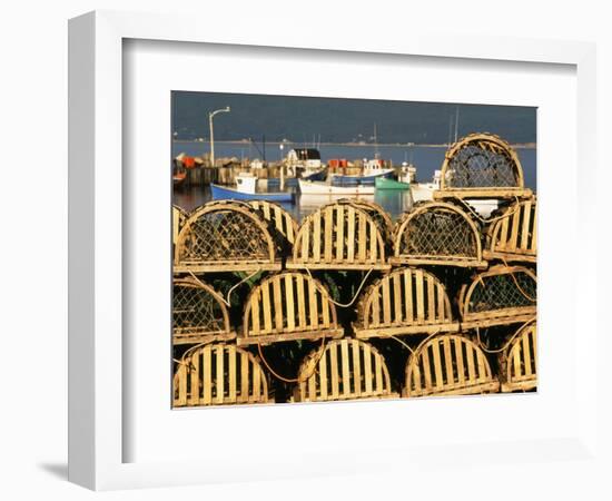 Stack of Lobster Traps at Neil's Harbor, Cape Breton, Nova Scotia, Canada-Walter Bibikow-Framed Photographic Print