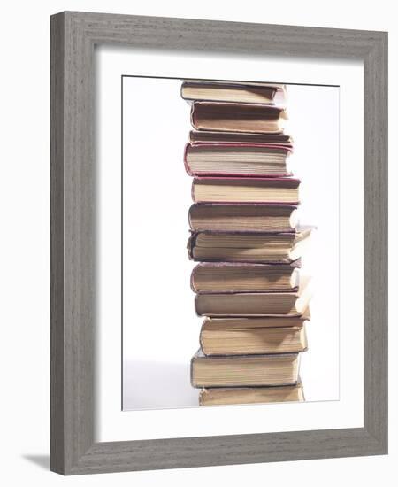 Stack of Old Hardcover Books-null-Framed Photographic Print