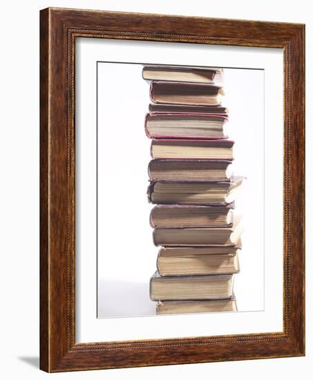 Stack of Old Hardcover Books-null-Framed Photographic Print