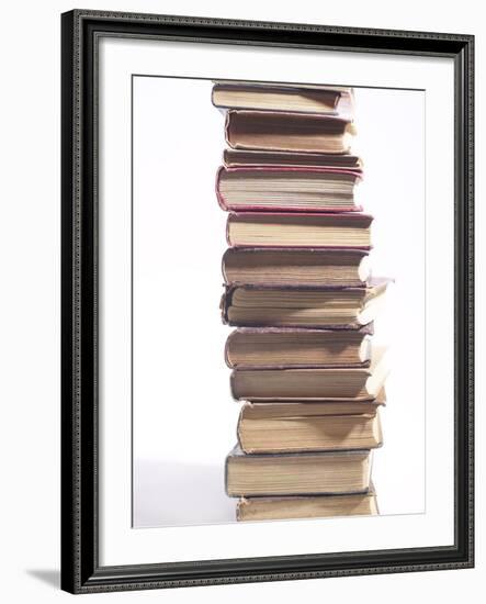 Stack of Old Hardcover Books-null-Framed Photographic Print