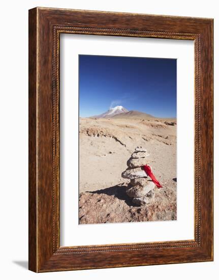 Stack of Prayer Stones on Altiplano, Potosi Department, Bolivia, South America-Ian Trower-Framed Photographic Print