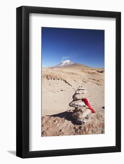 Stack of Prayer Stones on Altiplano, Potosi Department, Bolivia, South America-Ian Trower-Framed Photographic Print
