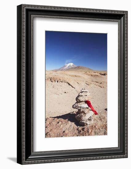 Stack of Prayer Stones on Altiplano, Potosi Department, Bolivia, South America-Ian Trower-Framed Photographic Print