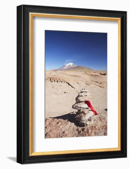 Stack of Prayer Stones on Altiplano, Potosi Department, Bolivia, South America-Ian Trower-Framed Photographic Print