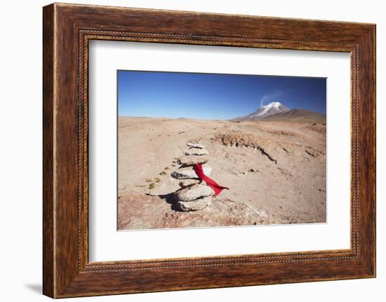 Stack of Prayer Stones on Altiplano, Potosi Department, Bolivia, South America-Ian Trower-Framed Photographic Print