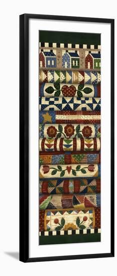 Stack of Quilts with Dark Green Border 2-Debbie McMaster-Framed Giclee Print