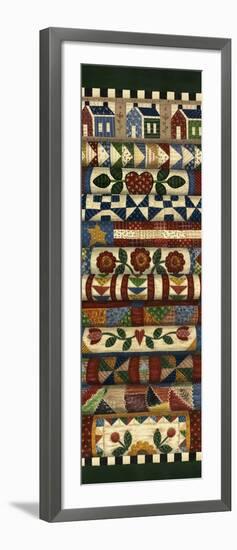 Stack of Quilts with Dark Green Border 2-Debbie McMaster-Framed Giclee Print