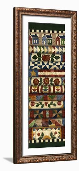 Stack of Quilts with Dark Green Border 2-Debbie McMaster-Framed Giclee Print