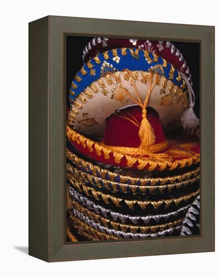 Stack of Sombreros For Sale, Puerto Vallarta, Mexico-Merrill Images-Framed Premier Image Canvas