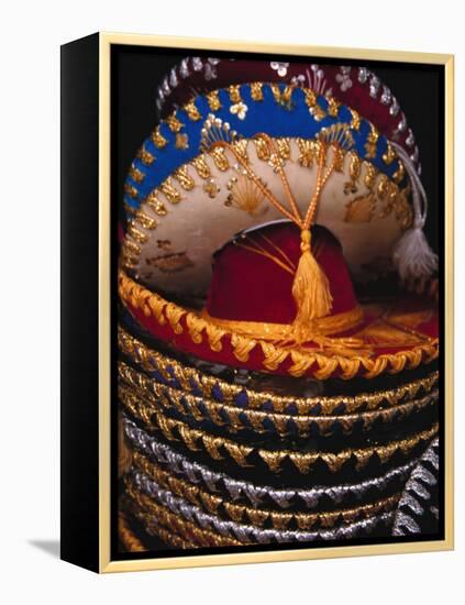 Stack of Sombreros For Sale, Puerto Vallarta, Mexico-Merrill Images-Framed Premier Image Canvas