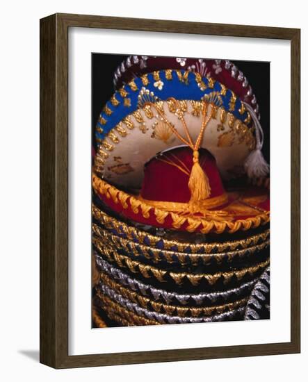 Stack of Sombreros For Sale, Puerto Vallarta, Mexico-Merrill Images-Framed Photographic Print