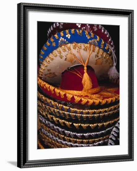 Stack of Sombreros For Sale, Puerto Vallarta, Mexico-Merrill Images-Framed Photographic Print