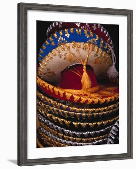 Stack of Sombreros For Sale, Puerto Vallarta, Mexico-Merrill Images-Framed Photographic Print