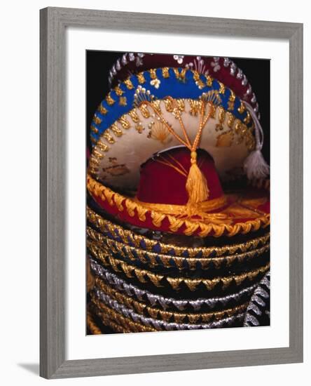 Stack of Sombreros For Sale, Puerto Vallarta, Mexico-Merrill Images-Framed Photographic Print