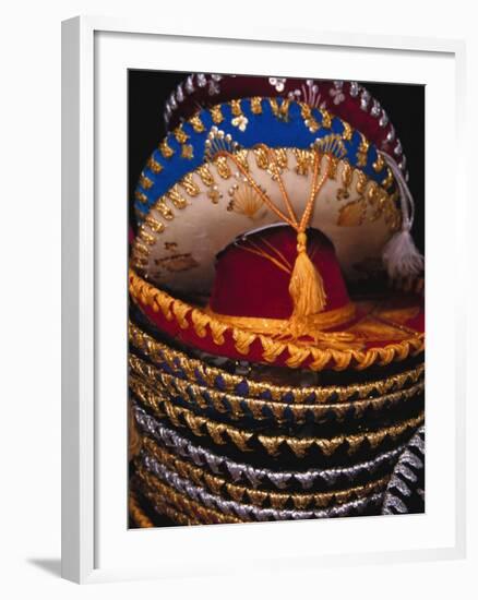 Stack of Sombreros For Sale, Puerto Vallarta, Mexico-Merrill Images-Framed Photographic Print