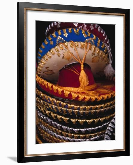 Stack of Sombreros For Sale, Puerto Vallarta, Mexico-Merrill Images-Framed Photographic Print