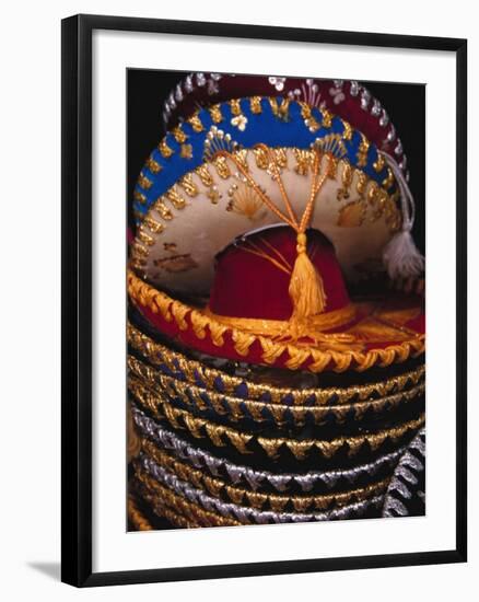 Stack of Sombreros For Sale, Puerto Vallarta, Mexico-Merrill Images-Framed Photographic Print