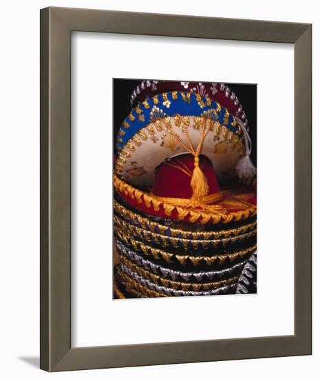 Stack of Sombreros For Sale, Puerto Vallarta, Mexico-Merrill Images-Framed Photographic Print