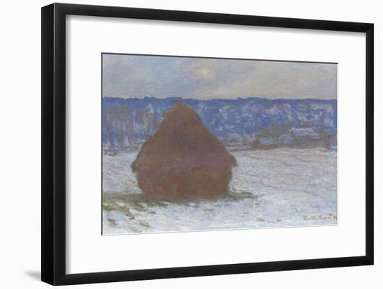 Stack of Wheat (Snow Effect, Overcast Day), 1890-91-Claude Monet-Framed Giclee Print