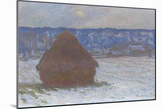 Stack of Wheat (Snow Effect, Overcast Day), 1890-91-Claude Monet-Mounted Giclee Print