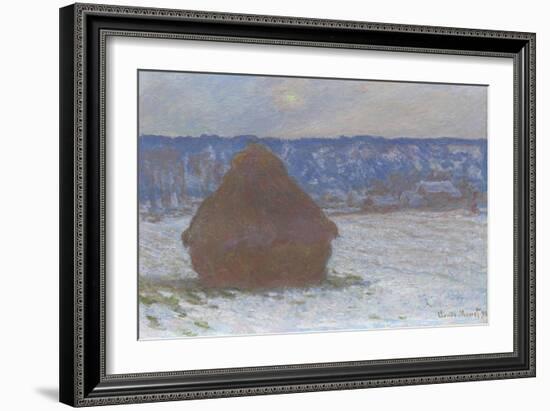 Stack of Wheat (Snow Effect, Overcast Day), 1890-91-Claude Monet-Framed Giclee Print